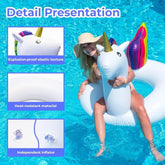 Giant Unicorn Pool Float, Inflatable Unicorn Pool Float Swimming Ring for Adults Summer Beach Pool Inflatable Floats Party (175cm*120cm)
